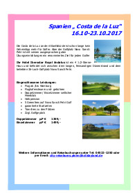 Golfreisen Herbst 2017 in Andalusien