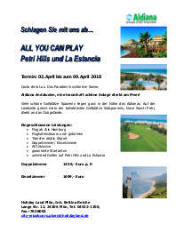 Golfreisen April 2018 in Andalusien
